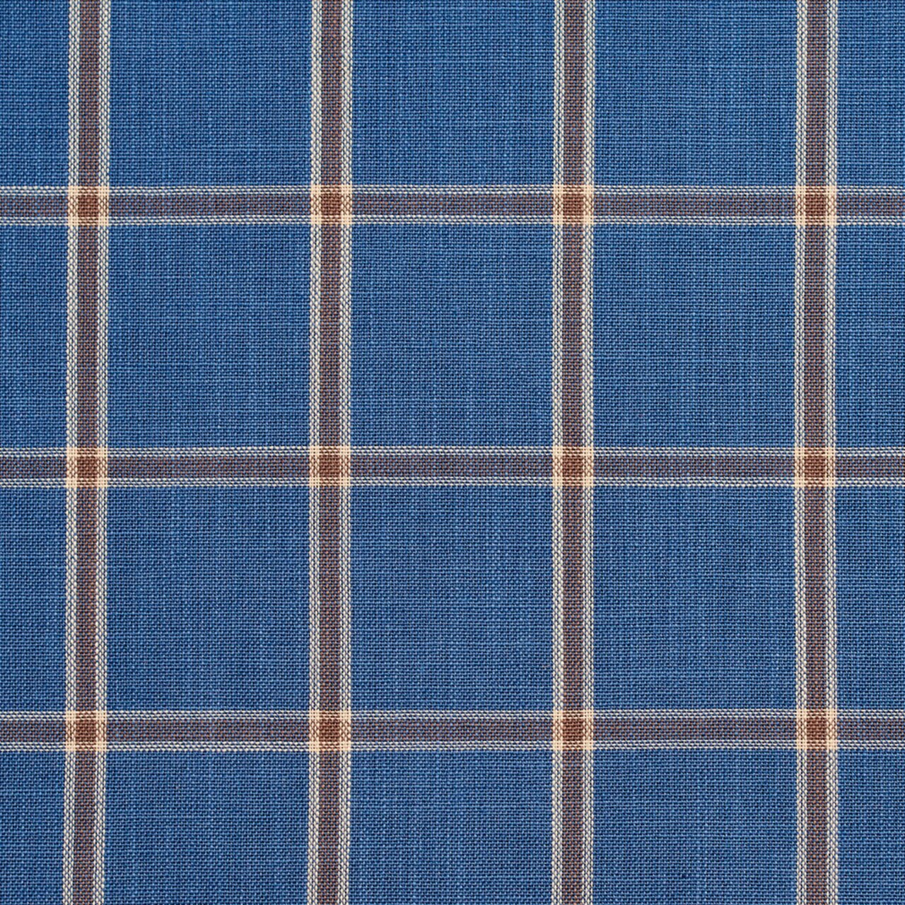 Wedgewood Windowpane - Blue Plaid Upholstery Fabric 54 Inches"